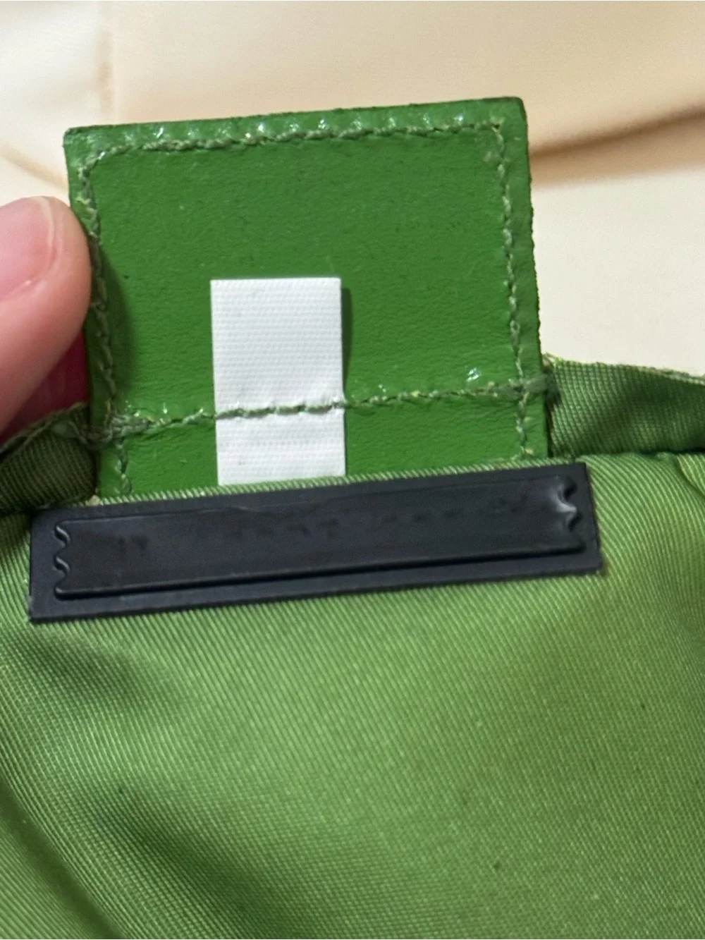 Prada Green Nylon Cosmetic Pouch with Silver Triangle Logo